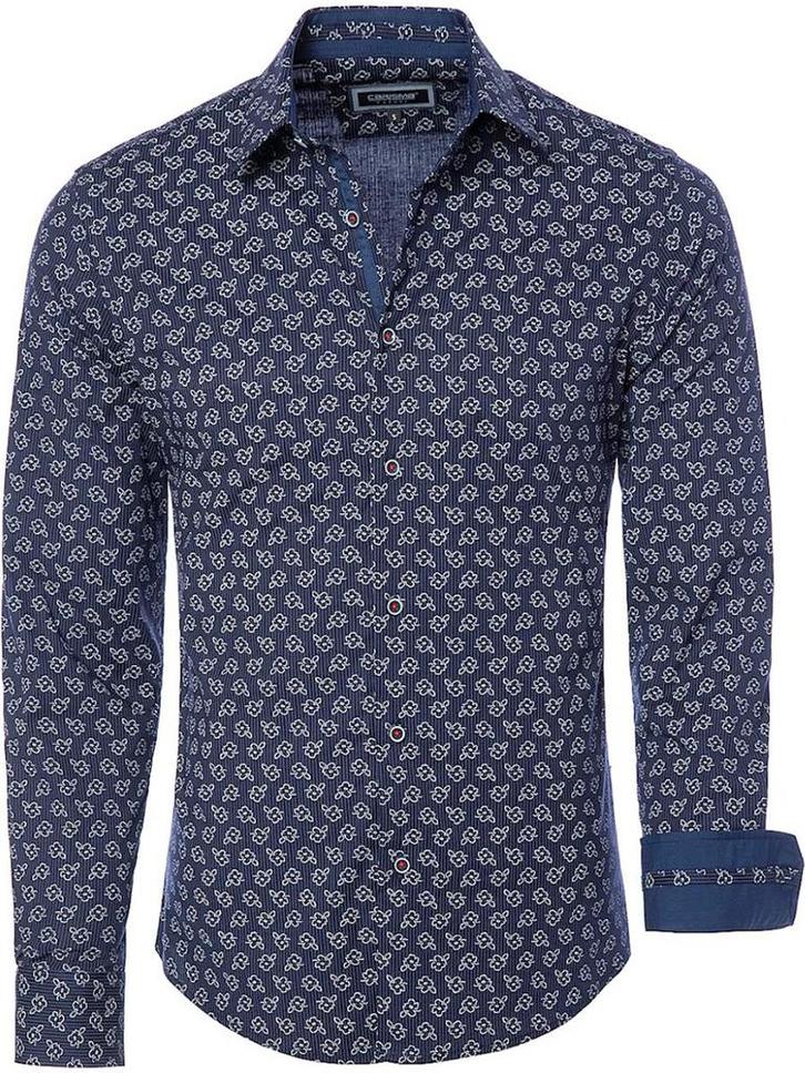 Blauw Overhemd Bloemenprint Lange Mouw Heren Carisma 8532, Kleding | Heren, Overhemden, Blauw, Nieuw, Verzenden
