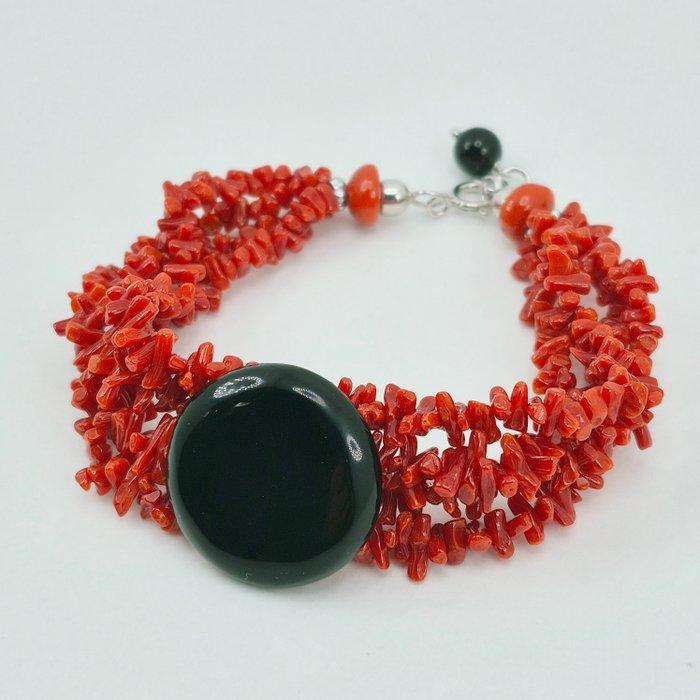 Koraal - Zilver - Armband - CORALLO MEDITERRANEO, Antiek en Kunst, Curiosa en Brocante