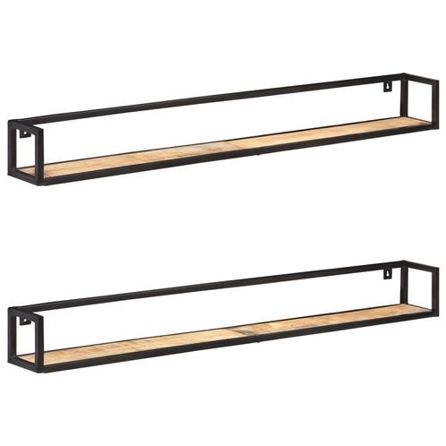 vidaXL Wandschappen 2 st 160 cm ruw mangohout, Huis en Inrichting, Woonaccessoires | Wandplanken en Boekenplanken, Nieuw, Verzenden