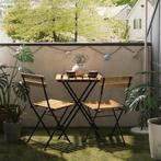 Bistroset Bovino 3-delig tuintafel met 2 tuinstoelen zwart e, Verzenden, Nieuw