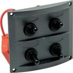 Schakelpaneel Boot 12V met 4 Schakelaars 109x97mm, Watersport en Boten, Accessoires en Onderhoud, Ophalen of Verzenden, Nieuw