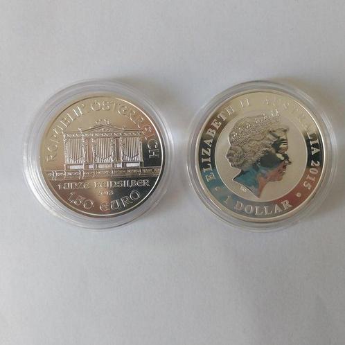 Australië, Oostenrijk. 1 Dollaar/ 1,50 Euro 2013/2015, 2 x 1, Postzegels en Munten, Munten | Europa | Niet-Euromunten