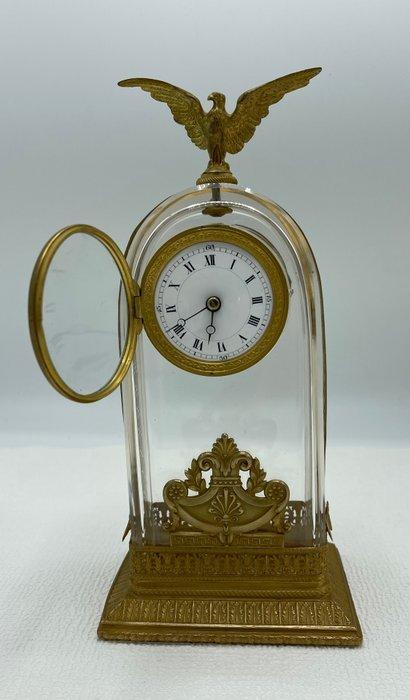 Bureauklok - Brons, Glas - 1850-1900, Antiek en Kunst, Antiek | Klokken
