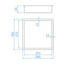 Inbouwnis Best-Design Kaya 30.5x30.5x7 cm Gunmetal, Ophalen of Verzenden, Nieuw