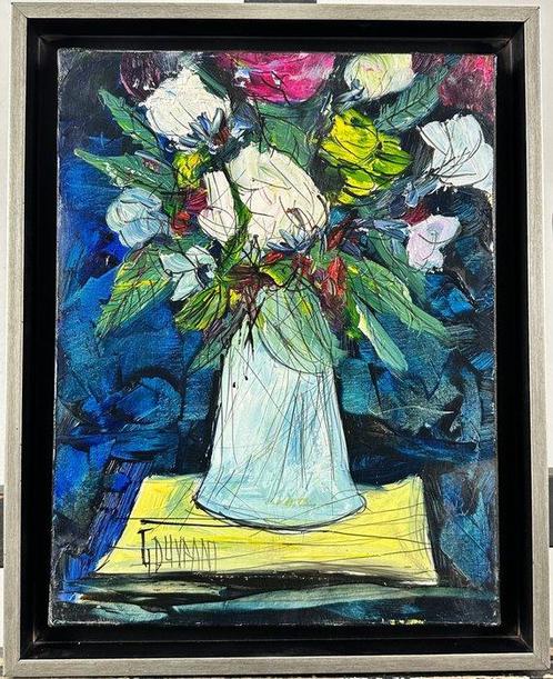 Gérard Gouvrant (1946-) - Bouquet philosophe, Antiek en Kunst, Kunst | Schilderijen | Klassiek