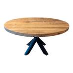 Eettafel rond | 150cm  | Mangohout | Naturel, Huis en Inrichting, Tafels | Eettafels, Ophalen of Verzenden, Nieuw, Industrieel