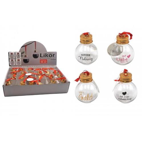Likeur kerstballenset shotglaasjes 24 ballen van 50ml 4, Huis en Inrichting, Woonaccessoires | Kunstplanten en Kunstbloemen, Nieuw