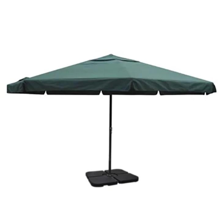 vidaXL Parasol met draagbare voet aluminium (groen), Tuin en Terras, Parasols, Nieuw, Verzenden