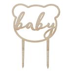 Taarttopper Baby Hout 16cm, Verzenden, Nieuw