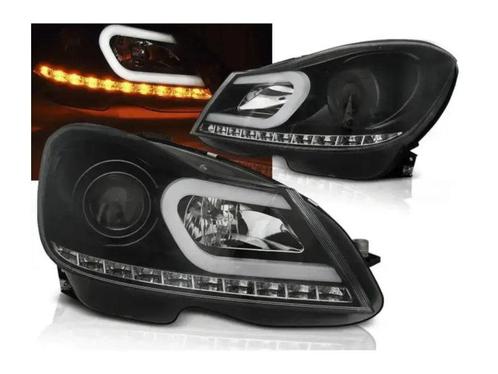 Mercedes W204 2011 tot 2014 LEDtube koplampen Black, Auto-onderdelen, Verlichting, Nieuw, Universele onderdelen, Verzenden