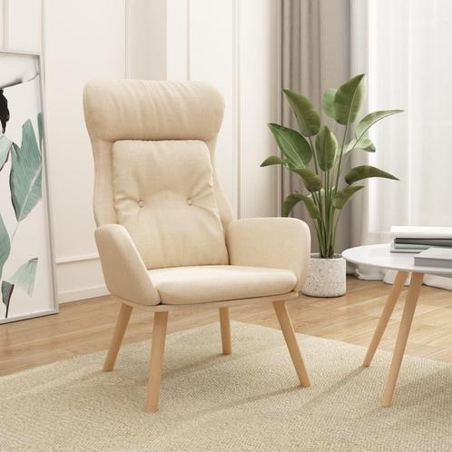 Creme Relaxstoel - Tweedekansje - Zachte Stof - OP=OP, Huis en Inrichting, Stoelen, Overige kleuren, Nieuw, Ophalen of Verzenden