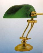 Bureaulamp - Glas, Messing - Mooie notaris of banklamp, Antiek en Kunst