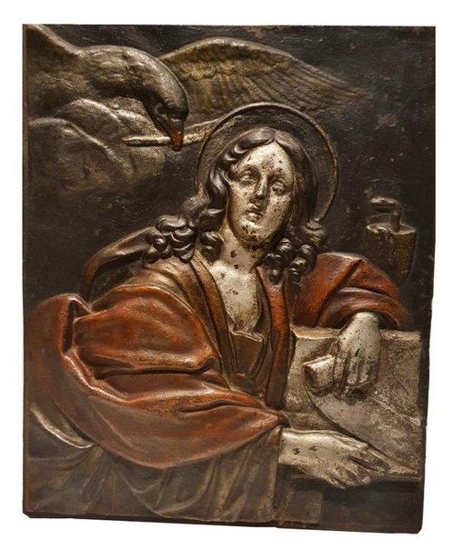 Plaquette - St. Johannes (evangelist) - 27 x 33 cm - 7 kg -, Antiek en Kunst, Kunst | Niet-Westerse kunst