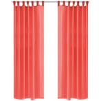 vidaXL Gordijnen voile 140x225 cm rood 2 st, Huis en Inrichting, Stoffering | Gordijnen en Lamellen, Verzenden, Nieuw, Rood