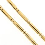 Gouden Bamboo schakelketting, Sieraden, Tassen en Uiterlijk, Kettingen, Ophalen of Verzenden, Gebruikt, Overige kleuren, Goud