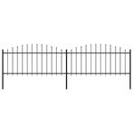 vidaXL Tuinhek met speren bovenkant (0,5-0,75)x3,4 m staal, Verzenden, Nieuw, IJzer, Minder dan 1 meter