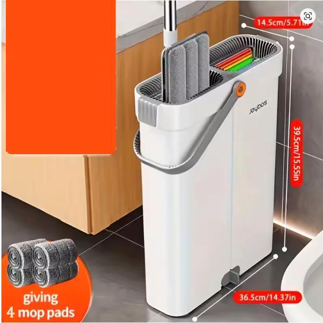 Dweilsysteem - Dweilset - Mop set - Met wringer - Wit - Joyb, Huis en Inrichting, Woonaccessoires | Overige, Zo goed als nieuw