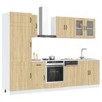 vidaXL 8-delige Keukenkastenset Kalmar bewerkt hout sonoma, Huis en Inrichting, Keuken | Keukenelementen, Verzenden, Nieuw, Bruin