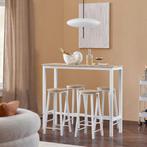 2dekans | SoBuy - Bartafel met 4 Krukken - OGT22-WN -Max., Huis en Inrichting, Tafels | Eettafels, Ophalen of Verzenden, Zo goed als nieuw