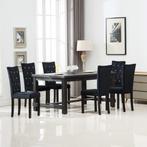 vidaXL Eetkamerstoelen 6 st fluweel zwart, Huis en Inrichting, Stoelen, Verzenden, Nieuw, Zwart