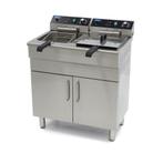 Frituurpan - 2x 16 L - 2 Manden - met Tapkraan en, 4 liter of meer, Verzenden, Nieuw, Duo-friteuse