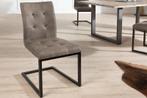 Design sledestoel OXFORD antiek taupe ijzeren frame - 41380, Huis en Inrichting, Stoelen, Ophalen of Verzenden, Nieuw