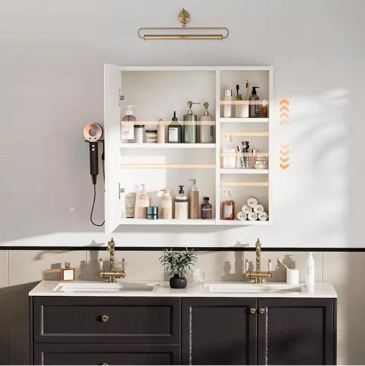 Wandgemonteerde LED Spiegelkast met Anti-Fog en Opbergruimte, Huis en Inrichting, Kasten | Overige, Nieuw, Verzenden