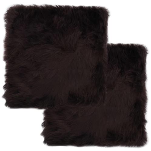vidaXL Stoelkussens 2 st 40x40 cm echt schapenvacht bruin, Huis en Inrichting, Woonaccessoires | Kussens, Bruin, Nieuw, Verzenden