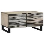 vidaXL Salontafel Beige en zwart 80 x 50 x 40 cm, Huis en Inrichting, Tafels | Salontafels, Verzenden, Vierkant, Nieuw, 50 tot 100 cm