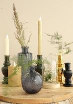 Gekleurd glazen flesje venice vaasje kandelaar zwart ø5,7 cm, Ophalen of Verzenden, Nieuw