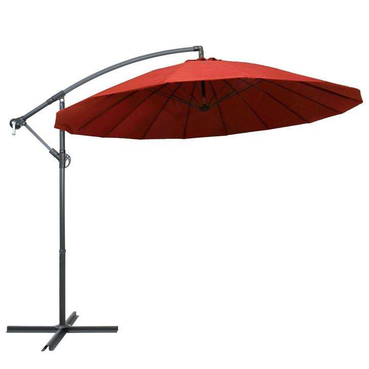 vidaXL Zweefparasol met aluminium paal 3 m terracotta, Tuin en Terras, Parasols, Zweefparasol, Nieuw, 1 tot 2 meter, Verzenden