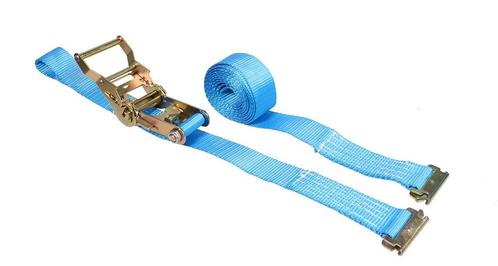 Spanband 50 mm 2 ton 6M Blauw met Sleufgatfitting, Auto diversen, Aanhangwagen-onderdelen, Nieuw, Verzenden