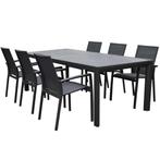 Malaga Angora dining tuinset 220x100x74,5 cm 7 delig, Tuin en Terras, Ophalen of Verzenden, Nieuw