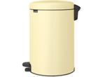 Brabantia NewIcon Prullenbak - 20 liter - Mellow Yellow, Verzenden, Zo goed als nieuw