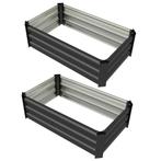 TRUUSK Verhoogd Bed 2-delige Set, Plantenbak, Bloembak, Roes, Verzenden