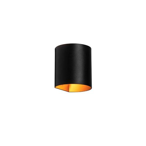 Moderne wandlamp zwart met messing - Sabbio, Huis en Inrichting, Lampen | Wandlampen, Nieuw