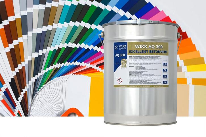 Wixx AQ 300 Excellent Betonverf RAL 7032 | Kiezelgrijs 10L, Doe-het-zelf en Verbouw, Verf, Beits en Lak, Verf, Grijs, Nieuw, 5 tot 10 liter