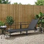 vidaXL Ligstoel Zwart 200 x 62 x 59,5 cm Textileen, Verzenden, Nieuw