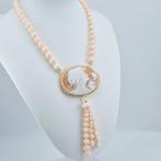 Koraal - Zilver, Verguld - Halsketting - Roze koraal en