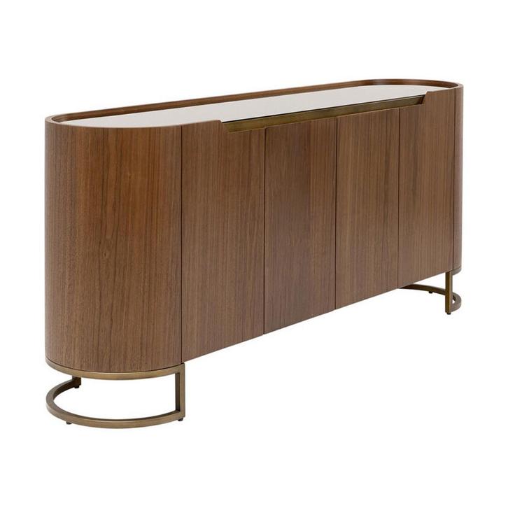*WOONWINKEL* Kare Design Giorgio Ovaal Dressoir Walnoot En M, Huis en Inrichting, Kasten | Dressoirs, Nieuw, Verzenden