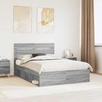 vidaXL Bedframe Grijs Sonoma 140 x 200 cm Massief grenenhout, Verzenden, Nieuw, Grijs, Hout