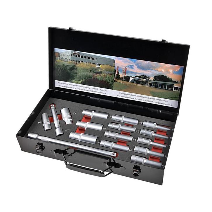 Set lange doppen - doppenset 1/2 inch in metalen opbergbox, Doe-het-zelf en Verbouw, Gereedschap | Handgereedschap, Ophalen of Verzenden