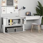 vidaXL Hoekbureau 200x50x76 cm bewerkt hout hoogglans wit, Huis en Inrichting, Bureaus, Verzenden, Nieuw