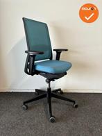 Gispen Zinn - 4D Armleggers - Blauw gestoffeerde zitting met, Werkplek, Ophalen of Verzenden, Gebruikt, Stoel