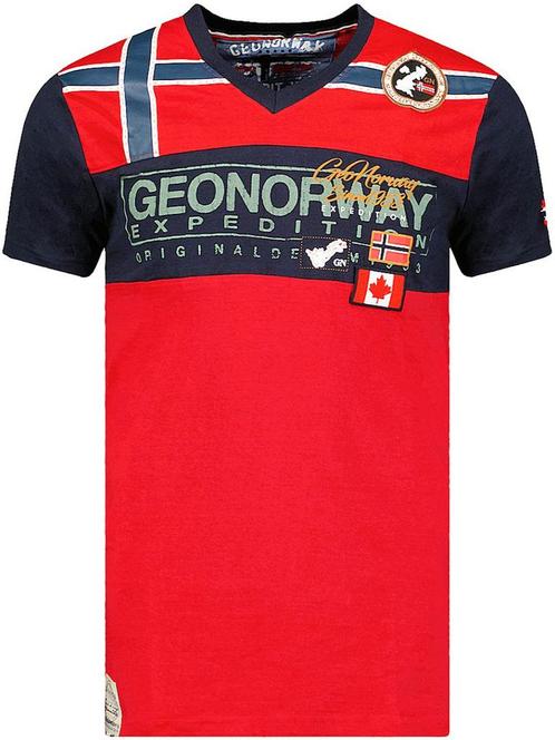 T-shirt Ronde Hals Rood Met Print Geographical Norway, Kleding | Heren, T-shirts, Rood, Nieuw, Verzenden