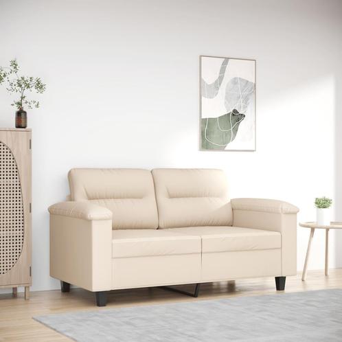 vidaXL Tweezitsbank 120 cm microvezelstof beige, Huis en Inrichting, Banken | Bankstellen, Nieuw, 150 tot 200 cm, Stof, Tweepersoons