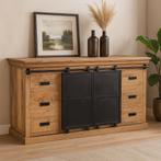 Dressoir Mangohout Milan 240 cm, Verzenden, Nieuw, 200 cm of meer, Industriële meubels