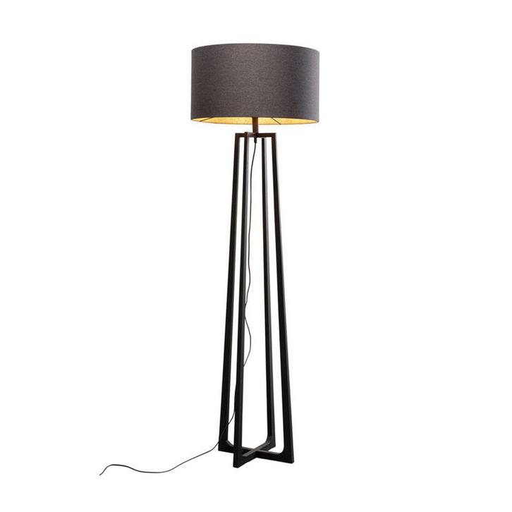 *WOONWINKEL* Kare Design Timon Zwarte Vloerlamp Met Kruisvoe, Huis en Inrichting, Lampen | Vloerlampen, Nieuw, Verzenden