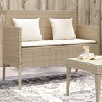 vidaXL Tuinbank met kussens poly rattan beige, Tuin en Terras, Tuinbanken, Verzenden, Nieuw, Rotan