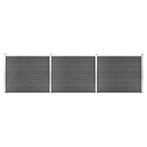 vidaXL Schuttingpanelenset 526x146 cm HKC zwart, Verzenden, Nieuw, Kunststof, 1 tot 2 meter